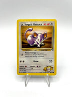 Carta pokemon Lt. Surge's Rattata 82/132 set Gym Challenge Vintage Played ENG