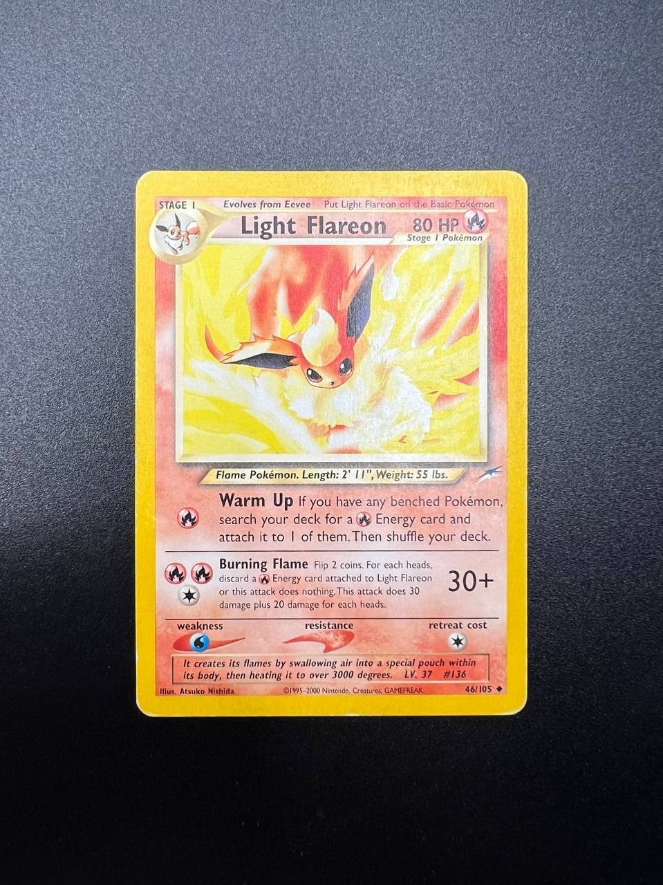 Pokemon Card Light Flareon 46/105  Neo Destiny ENG inglese played vintage