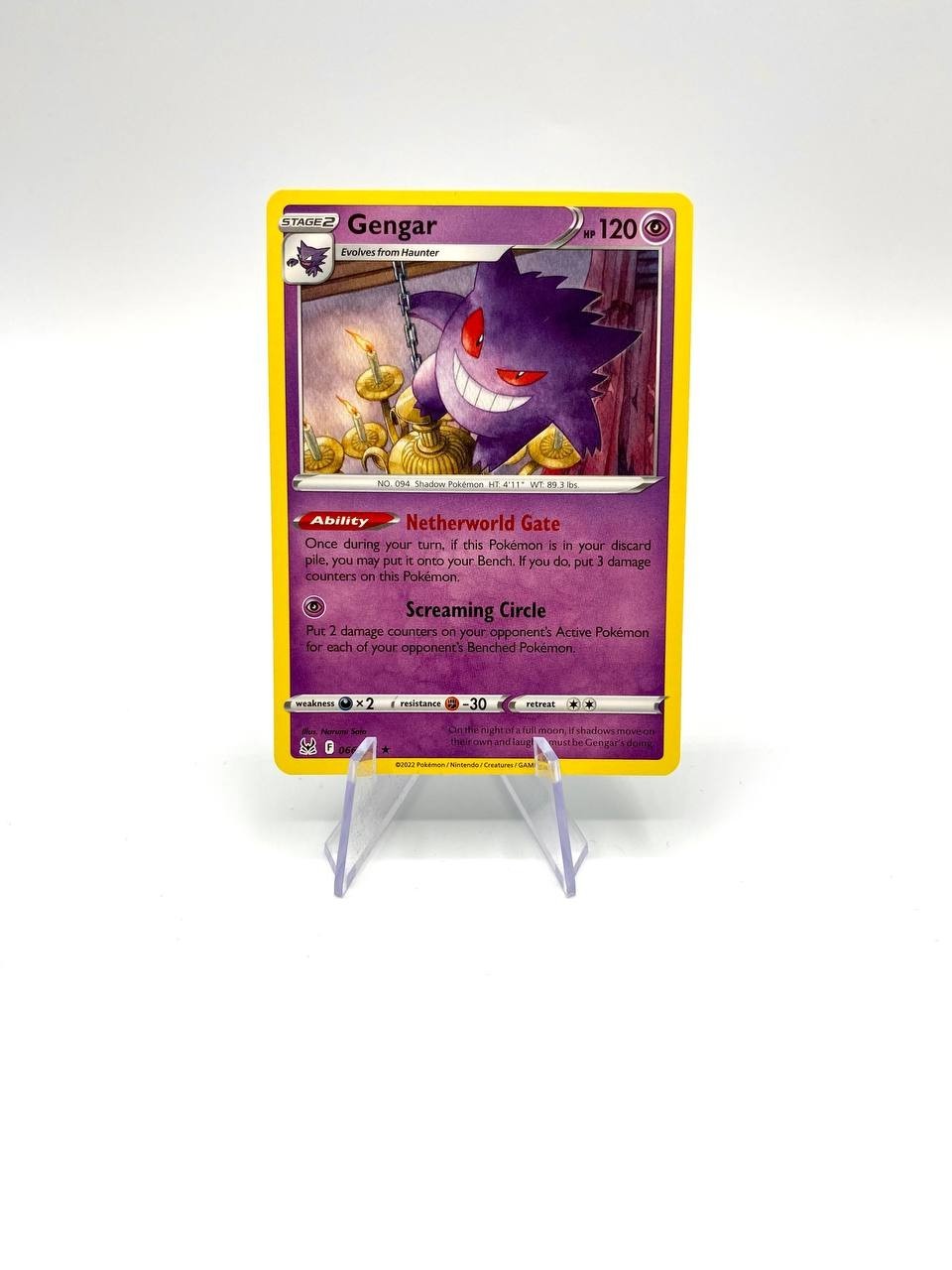 Carta pokemon Gengar 066/196 set Lost Origin Near Mint Inglese Near mint no holo