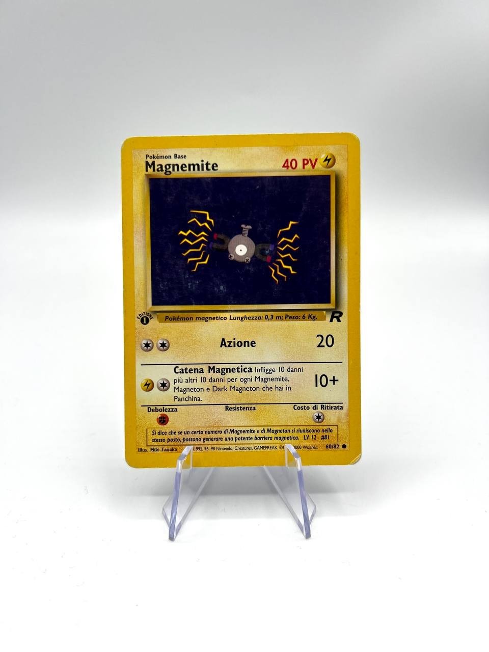 Carta Pokemon Magnemite 60/82 Team rocket Vintage 1a edizione Excellent Italiano