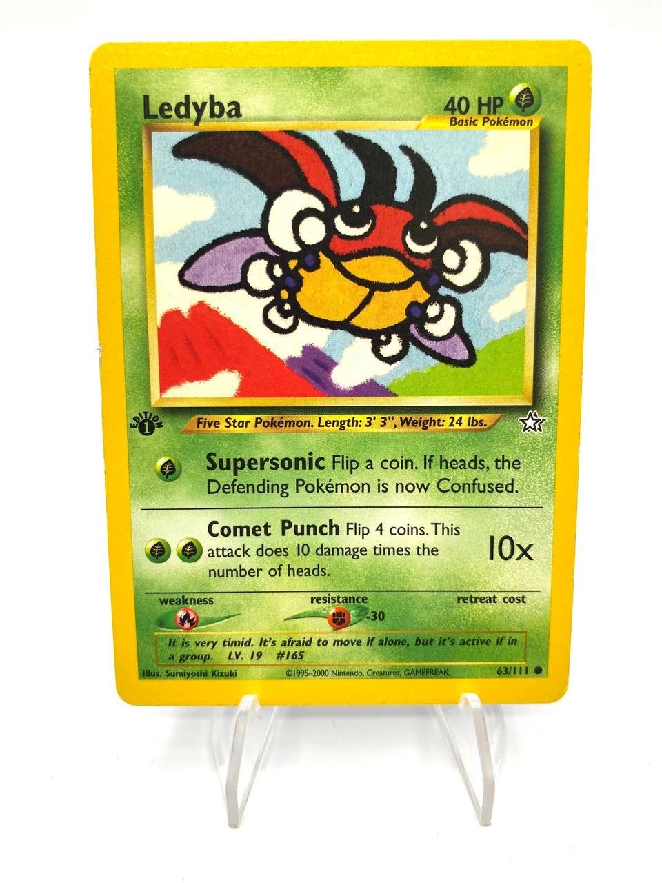 Carta Pokemon Ledyba 63/111 set Neo Genesis 1st Edition Excellent Inglese ENG