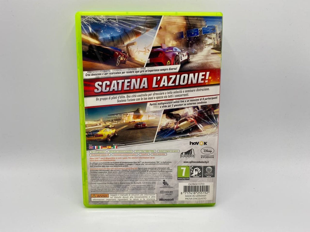Split Second velocity Microsoft Xbox 360 Completo Funzionante Italiano Disney