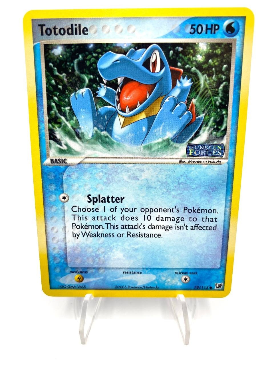 carta pokemon Totodile 78/115 ex Unseen Forces Reverse Holo Stamped Inglese NM