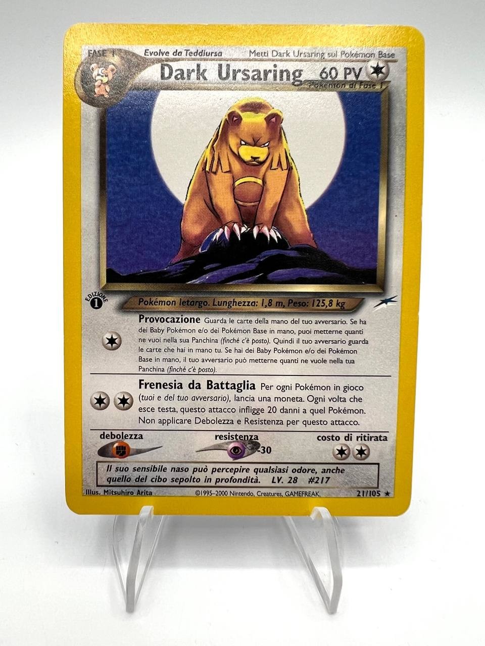 Carta Pokemon Neo Destiny Dark Ursaring 21/105 1a edizione Italiano Excellent