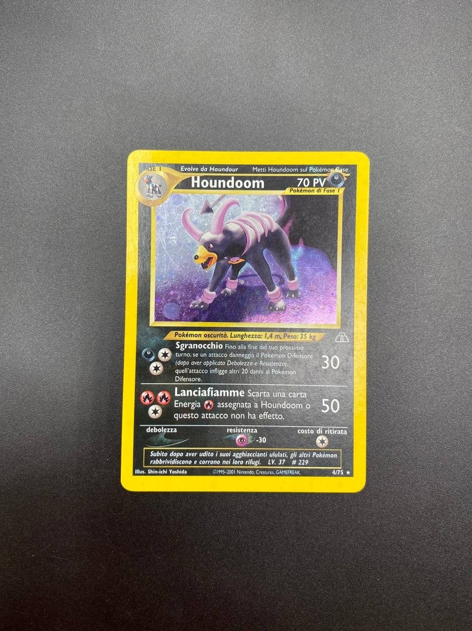 Carta pokemon Houndoom 4/75 set Neo Discovery Italiano Holo Vintage Excellent