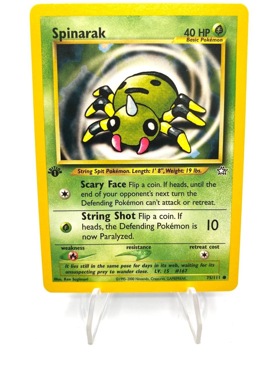 Carta Pokemon Spinarak 75/111 set Neo Genesis 1st Edition ENG Inglese Excellent