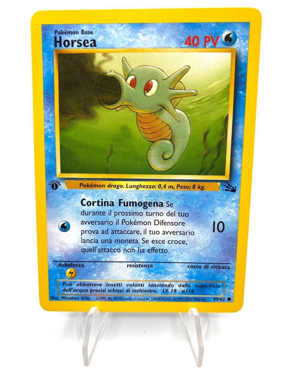 Carta pokemon Horsea 49/62 Fossil FO 1 Edizione Vintage No holo Excellent