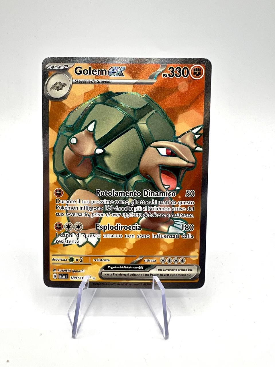 carta Pokemon Golem ex MEW 189/165 set 151 Italiano Full art Near mint Holo