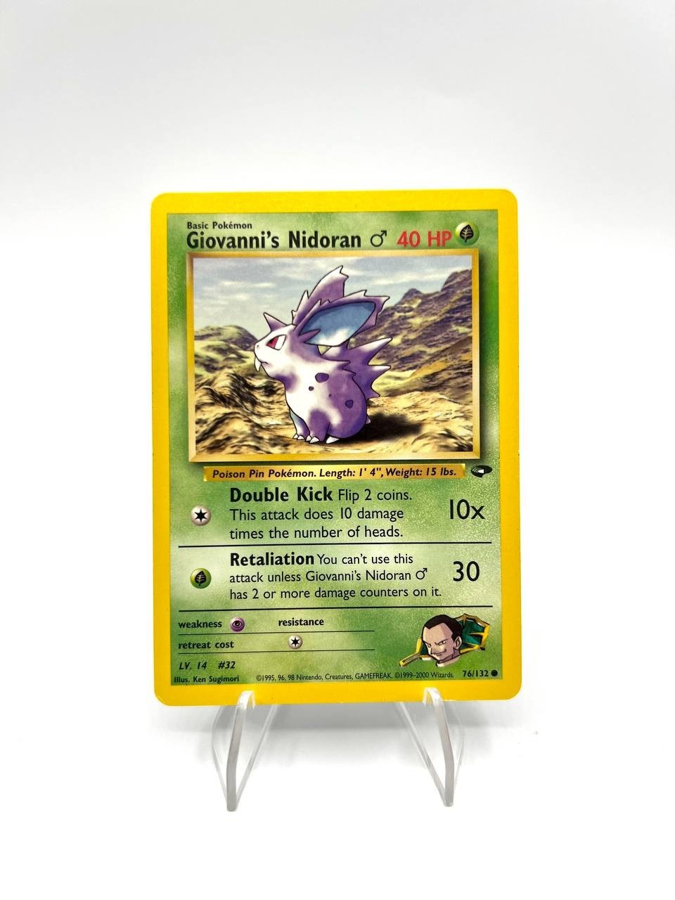 Carta pokemon Giovanni's Nidoran 76/132 set Gym Heroes Excellent Vintage Inglese