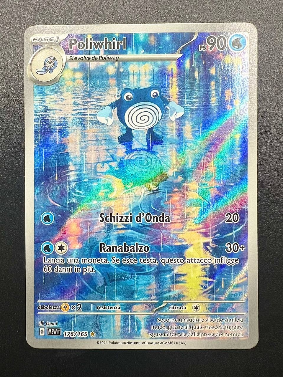 Carta Pokemon Poliwhirl MEW 176/165 set 151 Italiano Holo Near mint