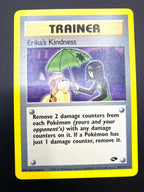 Carta pokemon Erika's Kindness 103/132 Gym Challenge ENG no holo Vintage INKED