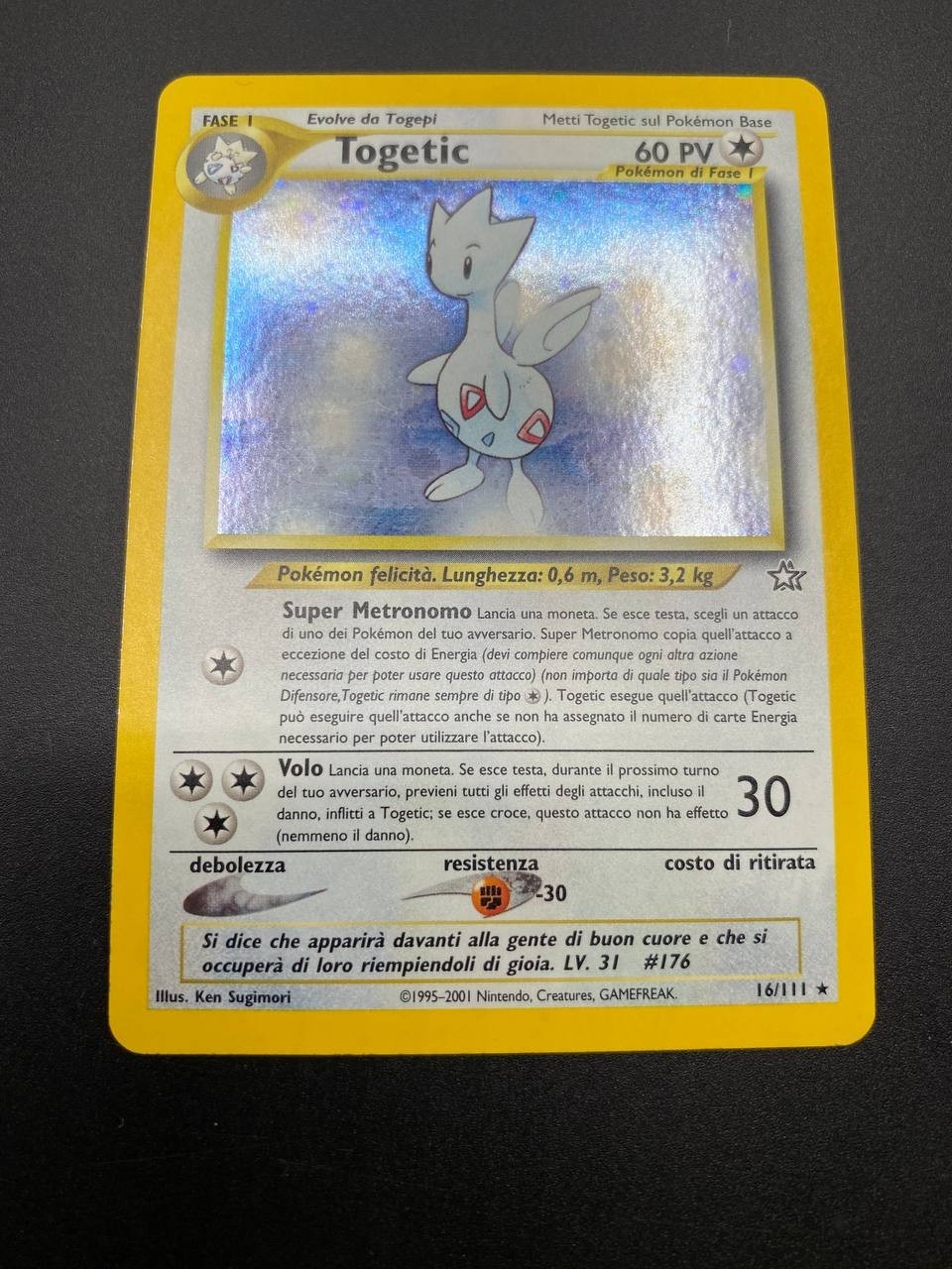 Carta Pokémon set Neo Genesis Togetic 16/111 Unlimited Holo Vintage Excellent