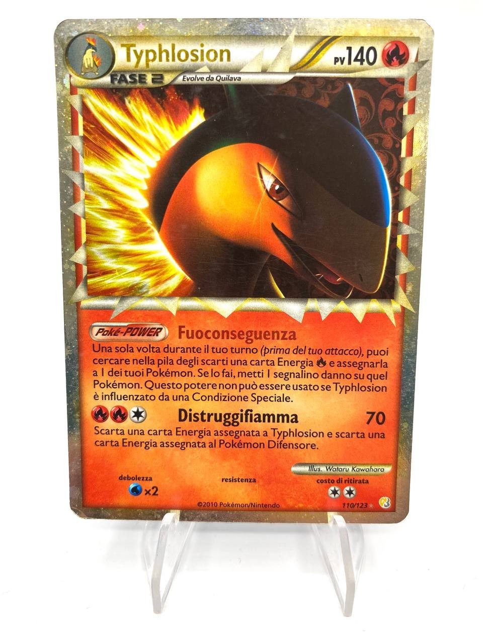 Carta Pokemon Typhlosion Prime Heart Gold Soul Silver Holo 110/123 Italiano EXC