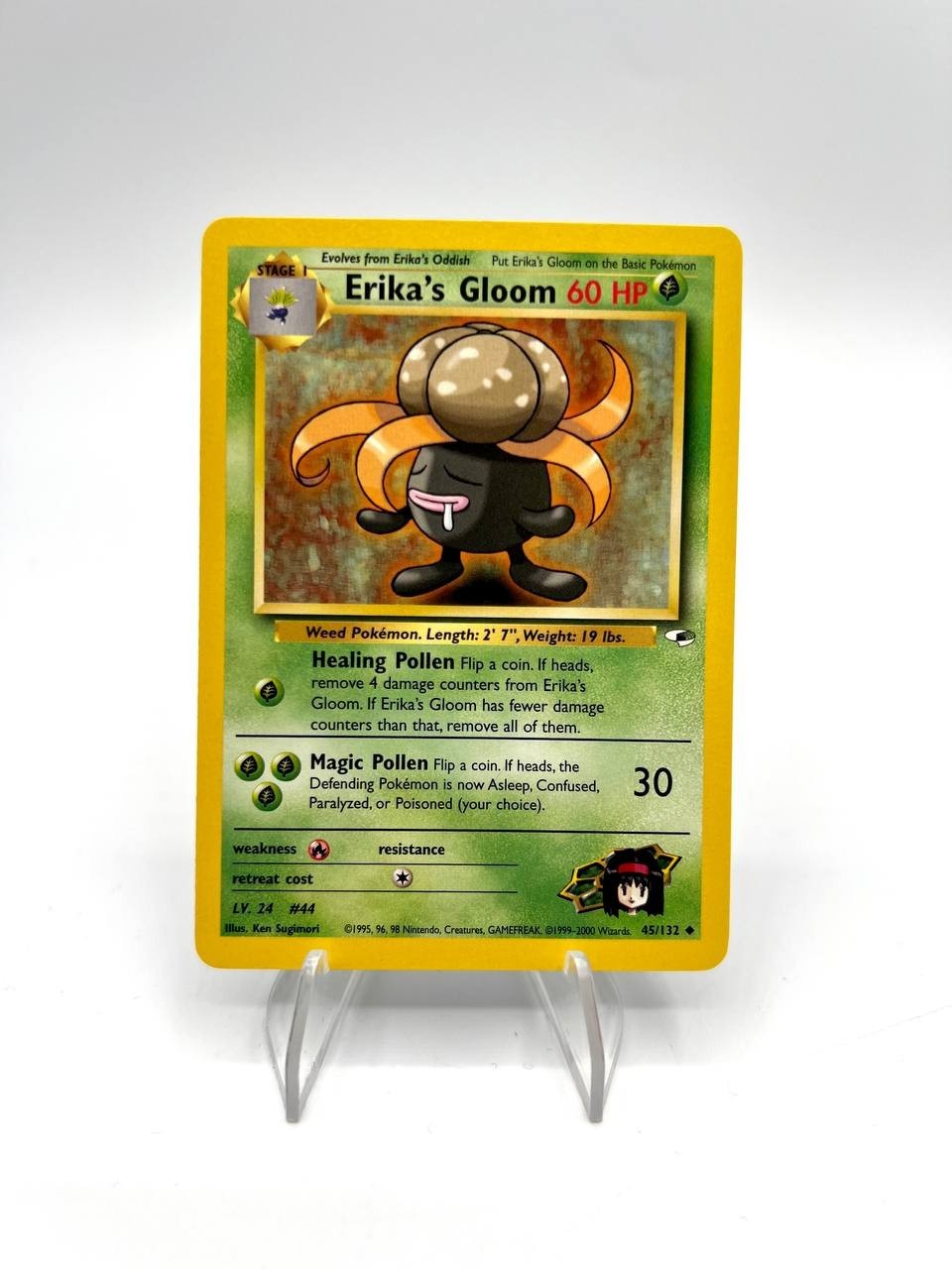 Carta Pokémon Erika's Gloom set Gym Heroes 45/132 no holo Inglese Excellent