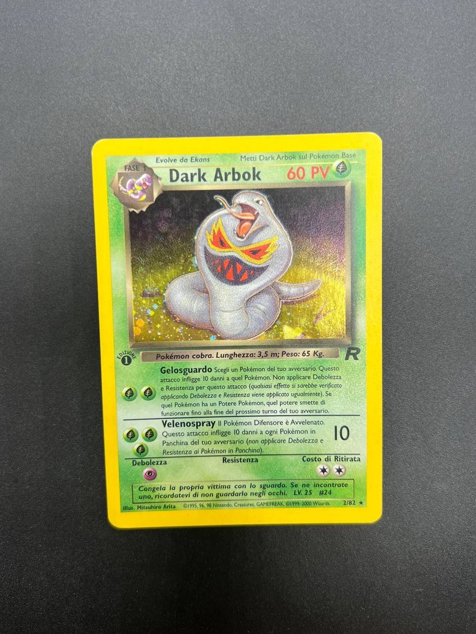 Carta pokemon Dark Arbok Holo Team Rocket 2/82 Italiano Good Vintage 1a Edizione