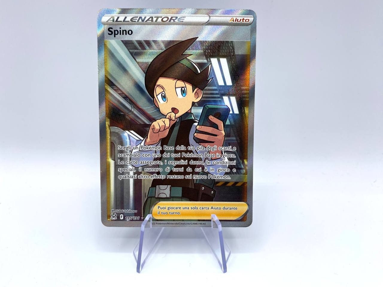Carta Pokemon Allenatore Spino Full Art 195/196 set origine perduna Italiano NM