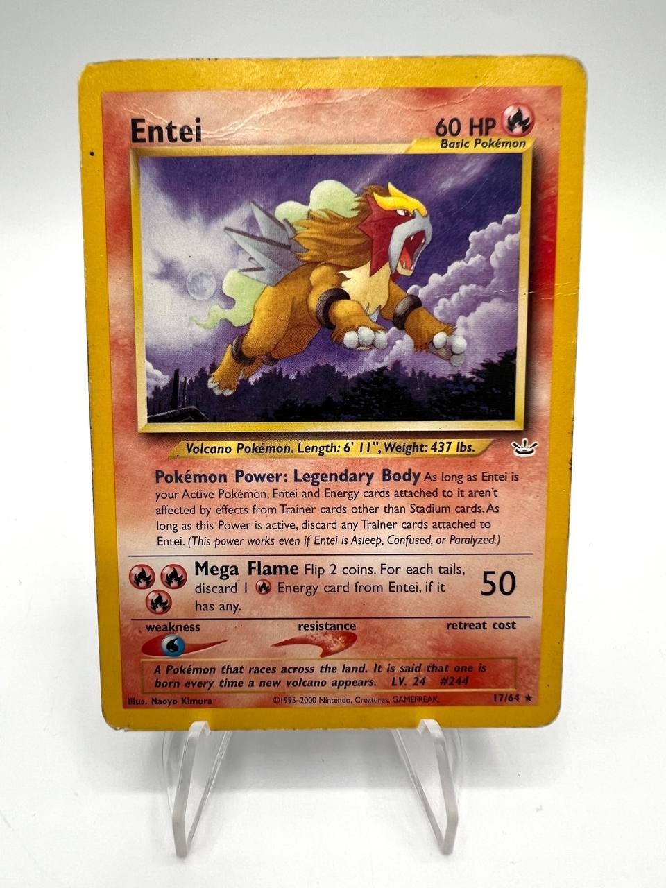 Carta Pokemon Entei 17/64 set Neo Revelation Poor Inglese Vintage No holo
