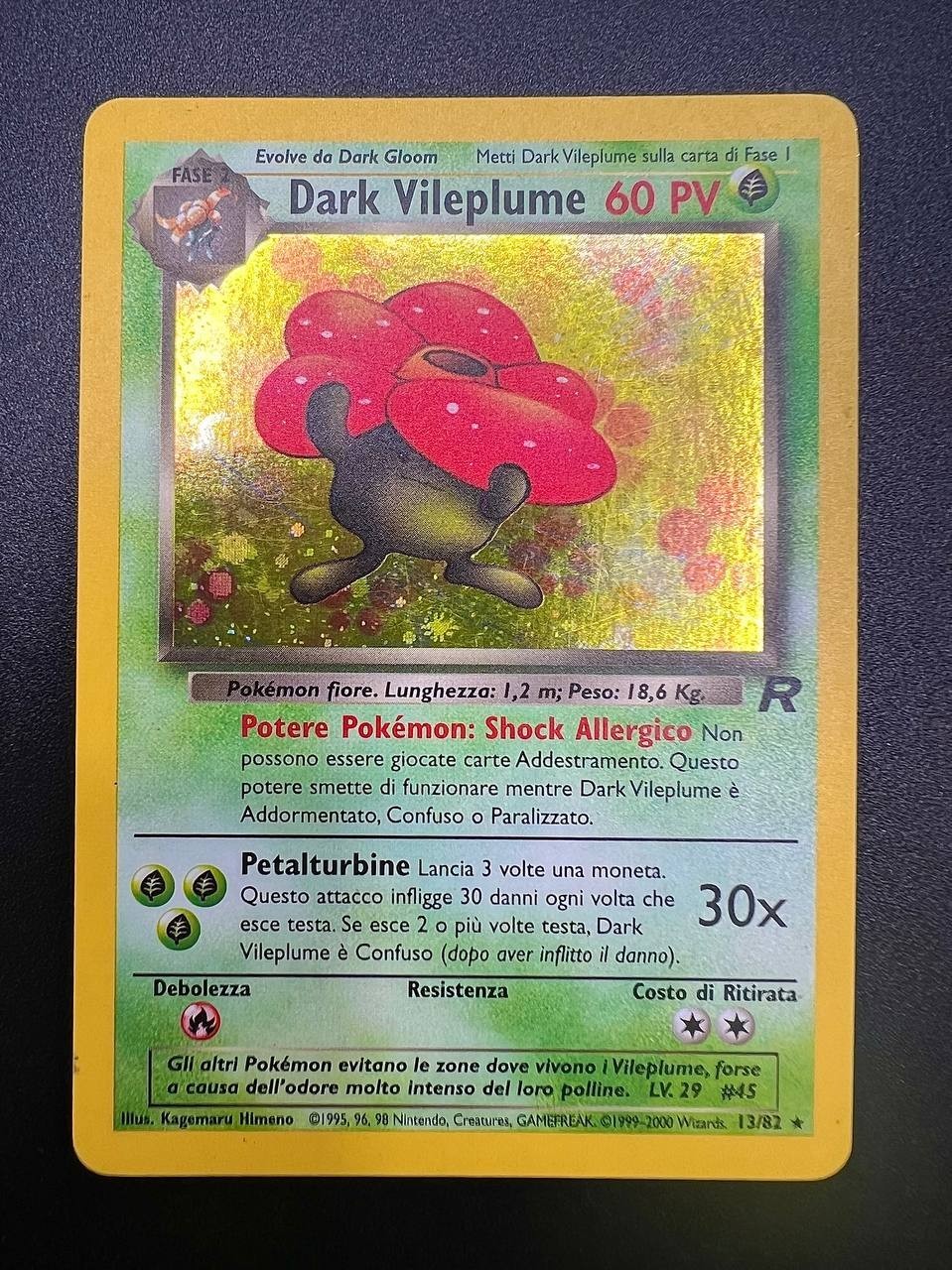 carta Pokemon Dark Vileplume tr 13/82 Team Rocket italiano good unlimited holo