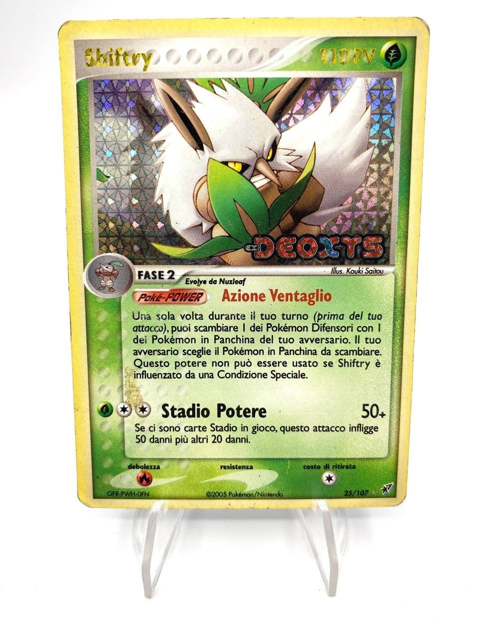 Carta pokemon Shiftry 25/107 set Ex Deoxys Holo Stamped Played Italiano
