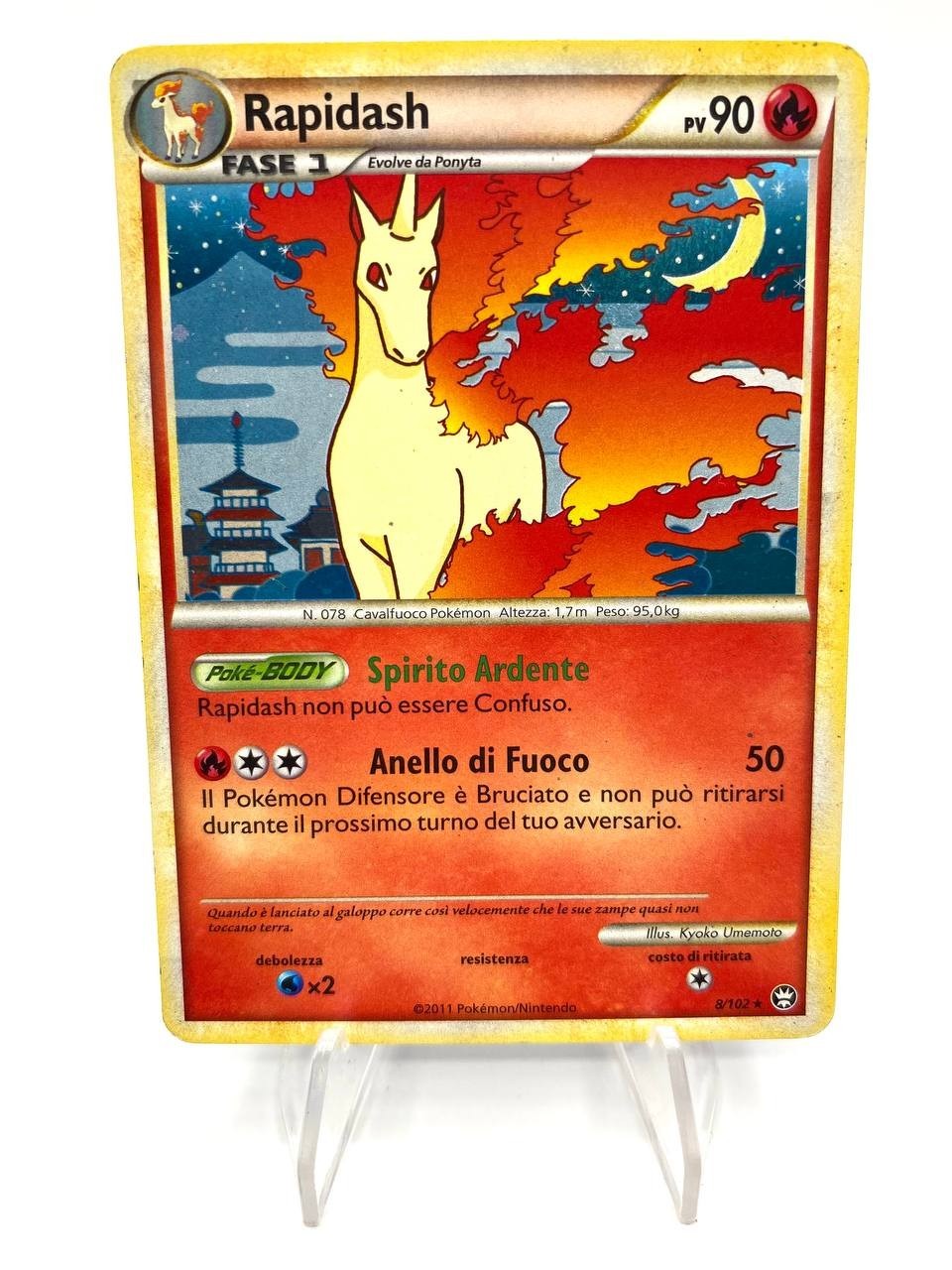 Carta pokemon Rapidash 8/102 set Battaglie trionfali Excellent Italiano 2011