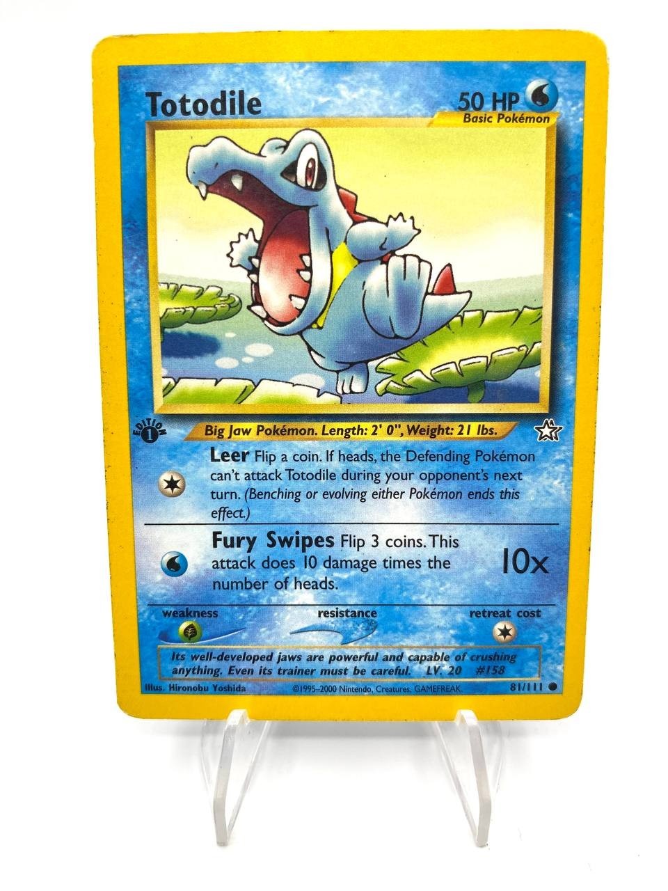 Carta Pokemon Totodile 81/111 set Neo Genesis 1st Edition ENG Good Vintage