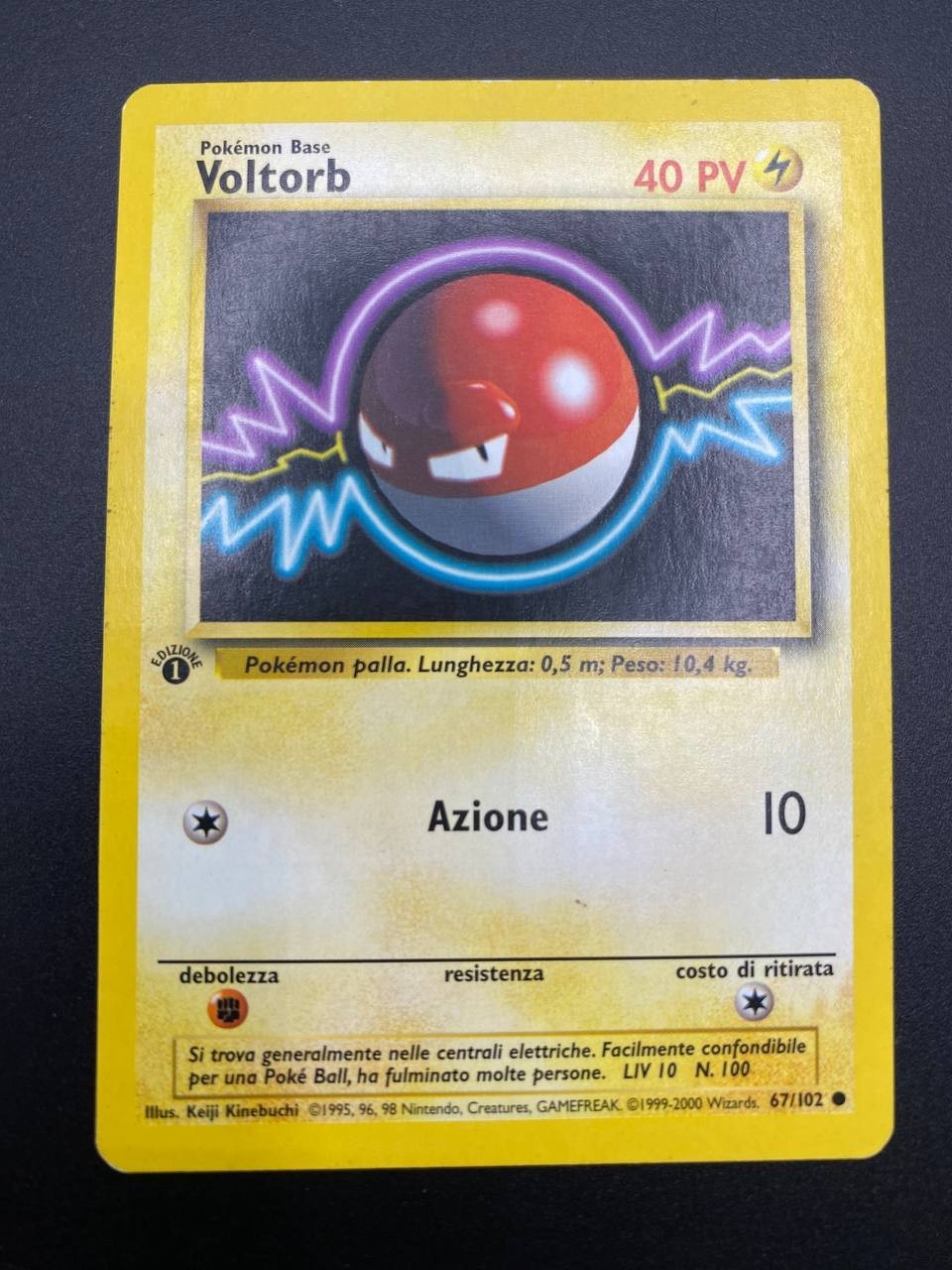 Carta Pokemon Voltorb 67/102 Set Base BS 1a Edizione Italiano Vintage Excellent