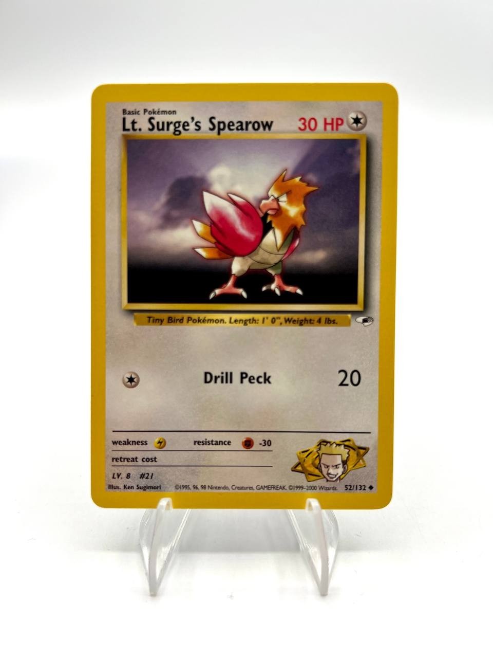 Carta pokemon Lt. Surge's Spearow 52/132 Gym Challenge Excellent Vintage Inglese