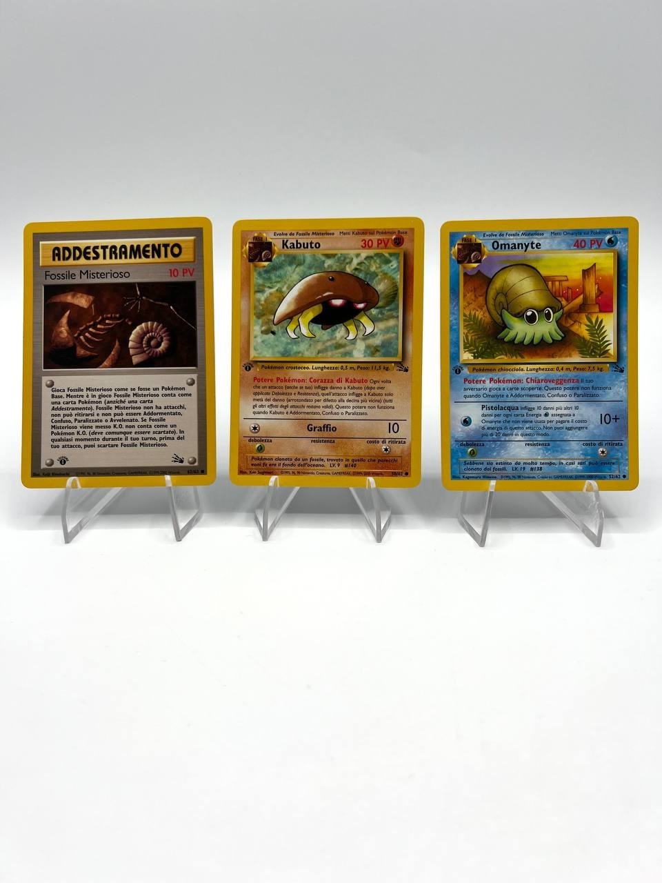 Lotto Pokémon Kabuto 50/62 omanyte 052/062 Fossile misterioso 1a ed Fossil EXC
