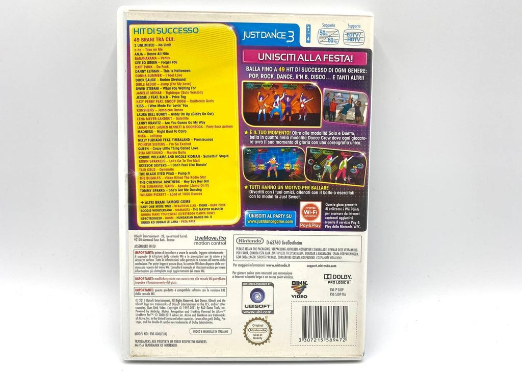 Videogioco Just Dance 3 Nintendo Wii Ubisoft Completo Funzionate Italiano