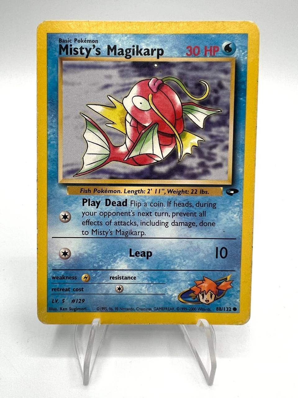 Carta Pokemon set Gym Challenge Misty's Magikarp 88/132 Inglese Played Vintage