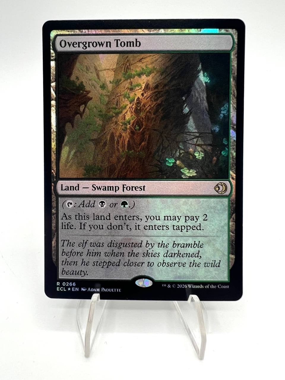 Carta magic MTG Overgrown Tomb Lorwyn Eclipsed ECL R 0266 Near mint ENG Foil