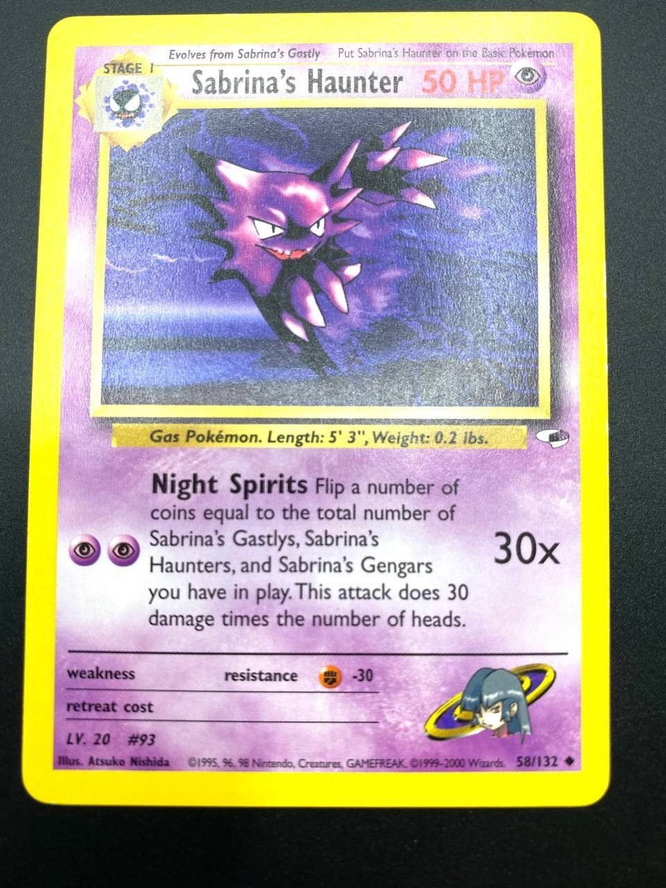 Carta Pokemon set Gym Challenge Sabrina's Haunter 58/132 Excellent Inglese ENG