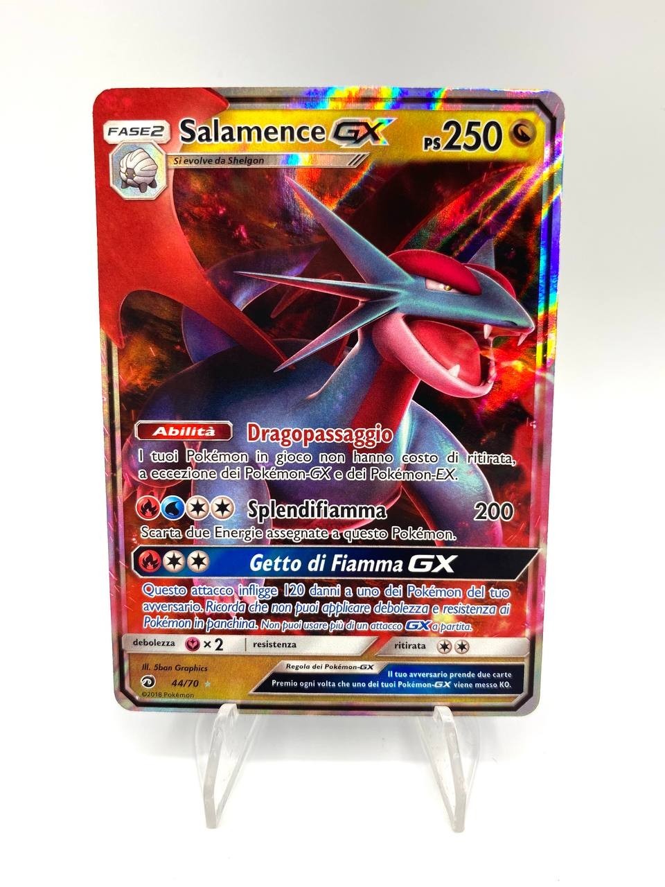 Carta Pokemon Salamence Gx 44/70 set Trionfo dei Draghi Italiano Near Mint holo