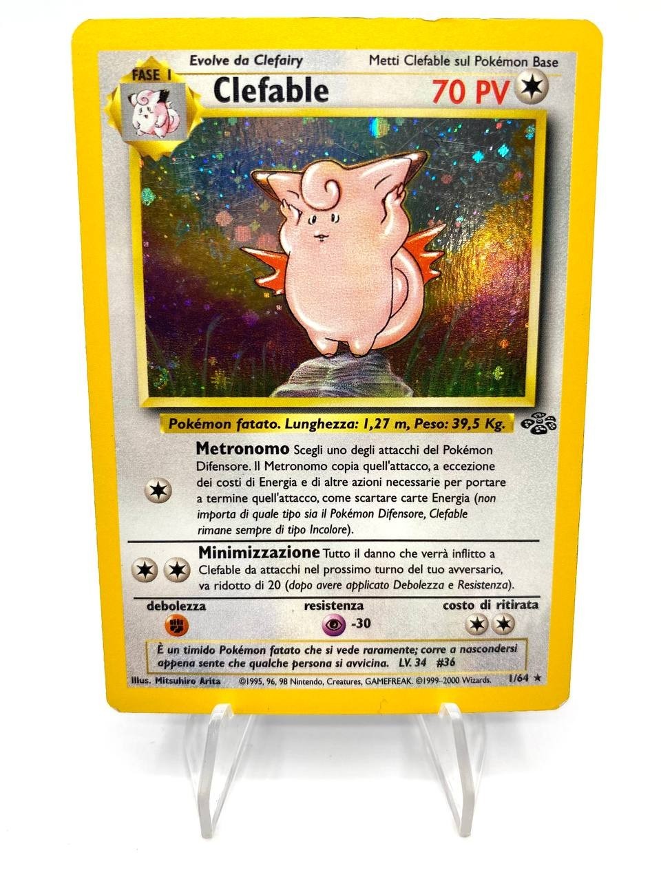 Carta pokemon Clefable Holo Italiano 17/64 set Jungle JU Good Vintage Wizards