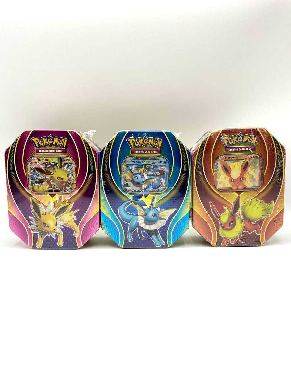 Pokémon Evolutions Tin Set 3 Sealed Flareon Jolteon Vaporeon ITA EX Trio Carta
