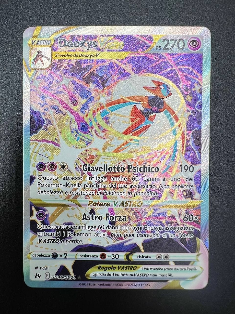 Carta Pokemon Deoxys V Astro GG46/ GG70 set Zenit Regale Italiano Excellent
