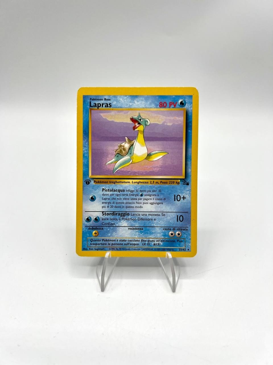 Carta Pokemon Lapras 25/62 Fossil FO 1a Edizione Italiano good Vintage no holo