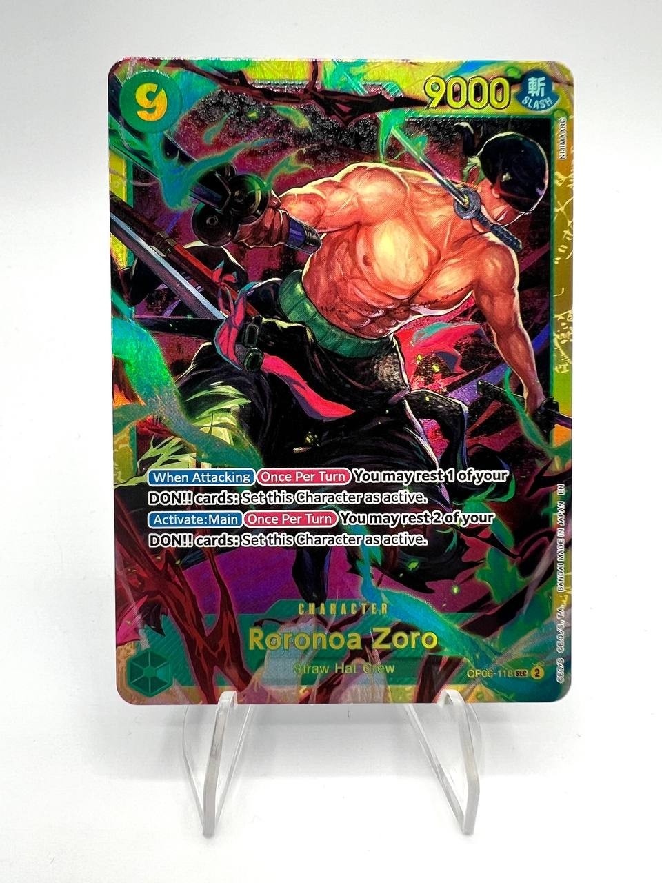 Carta one piece Roronoa Zoro OP06-118 SEC OP-06 Wings of Captain Inglese NM