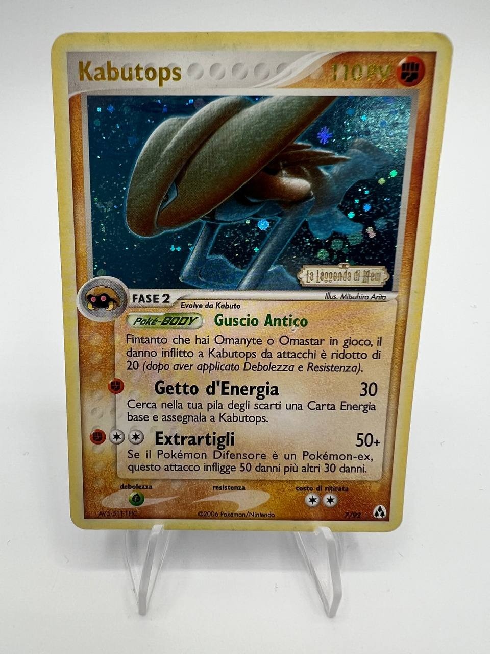 Carta pokemon Kabutops Holo 7/92 ex La leggenda di mew Italiano Good Holo