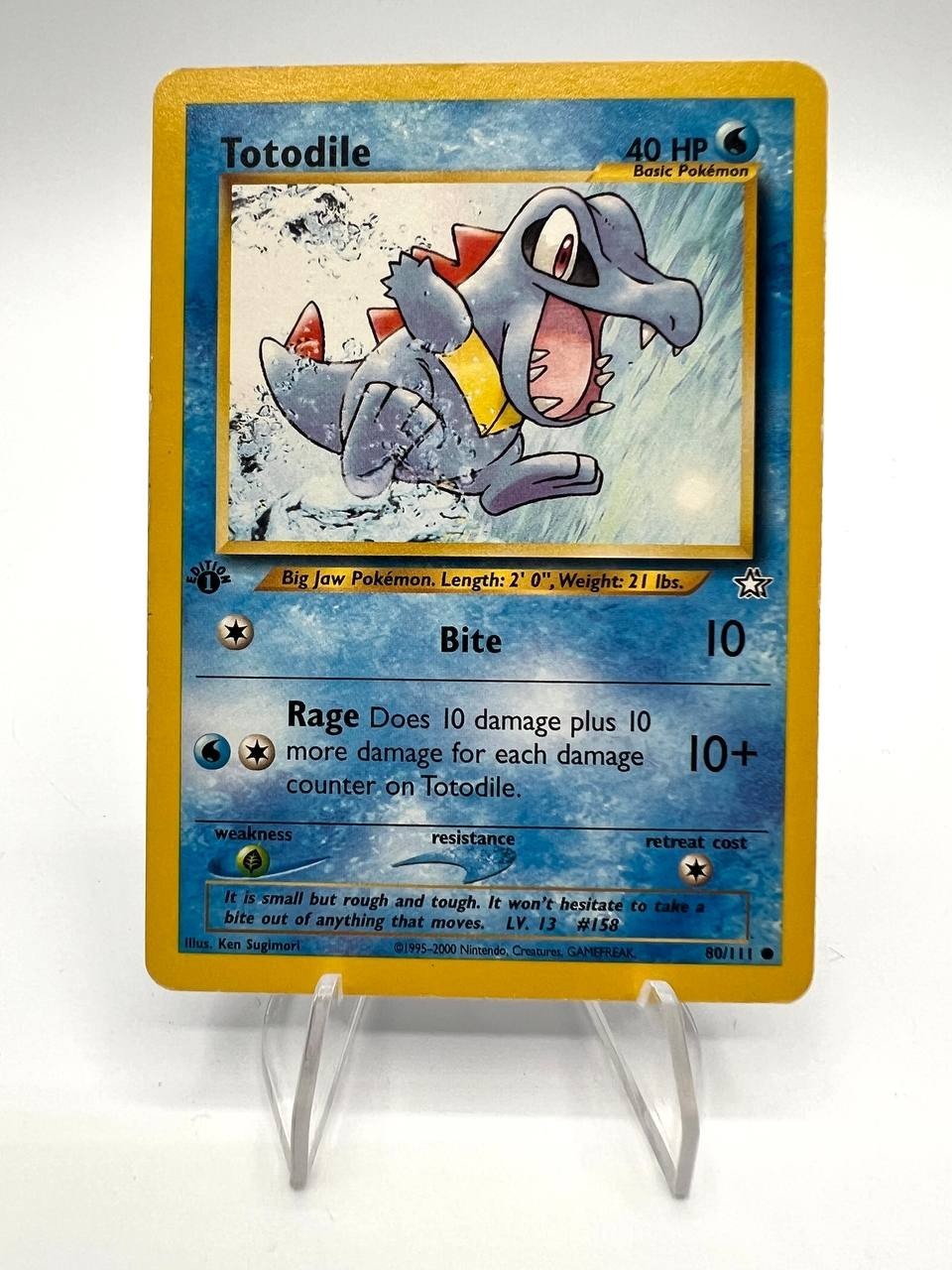 Carta Pokémon Totodile set Neo Genesis 80/111 1a edizione Inglese ENG Excellent