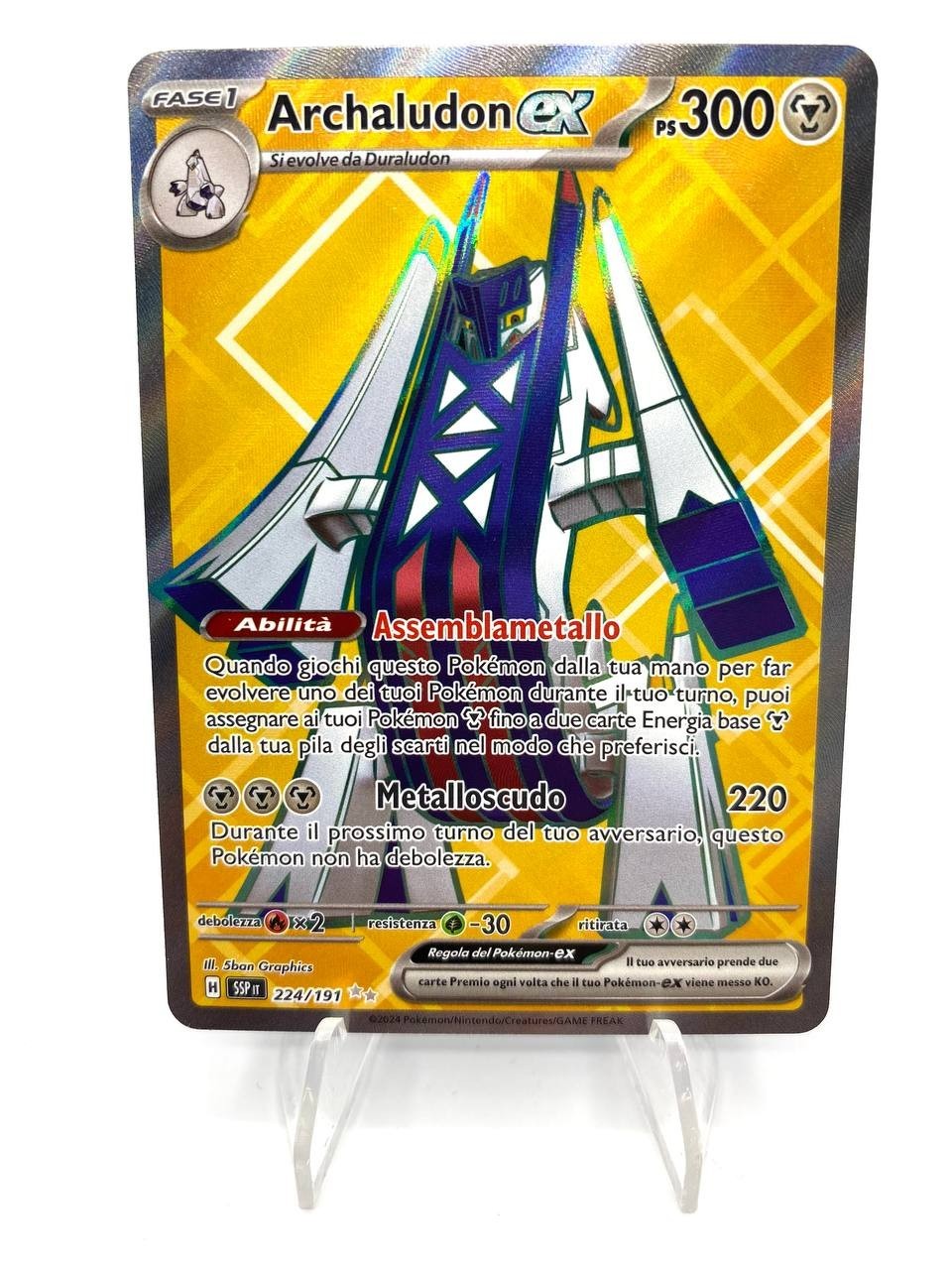 Carta Pokemon Archaludon Ex Full Art Set scintille folgoranti SSP 224/191 ITA NM