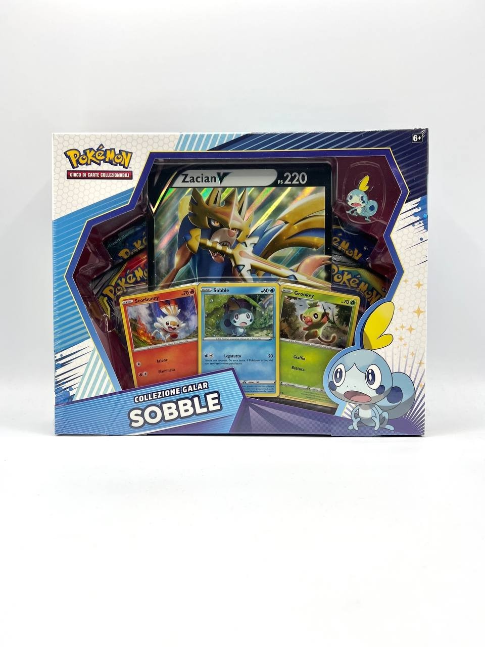 Pokemon Sobble Collezione Galar Italiano sealed 3 promo 4 bustine + spilla