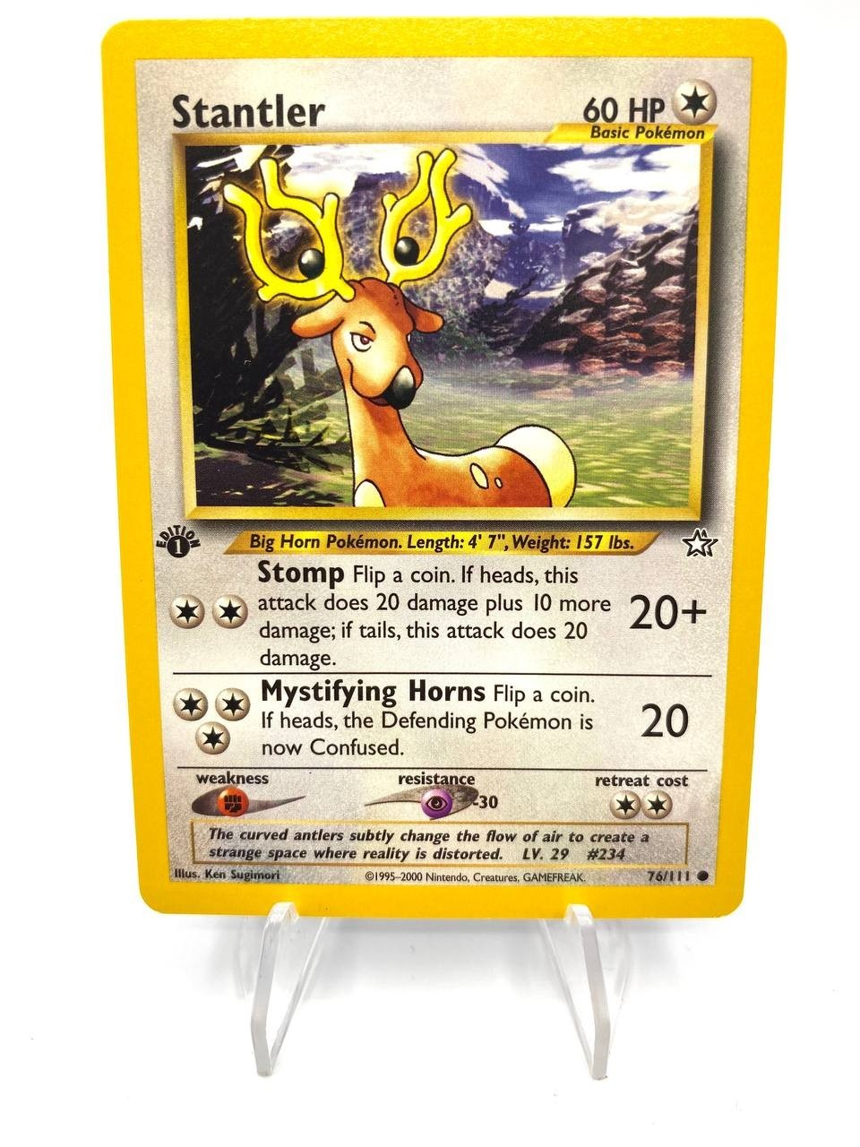 Carta pokemon Stantler 76/111 1st edition set Neo Genesis Excellent Vintage ENG