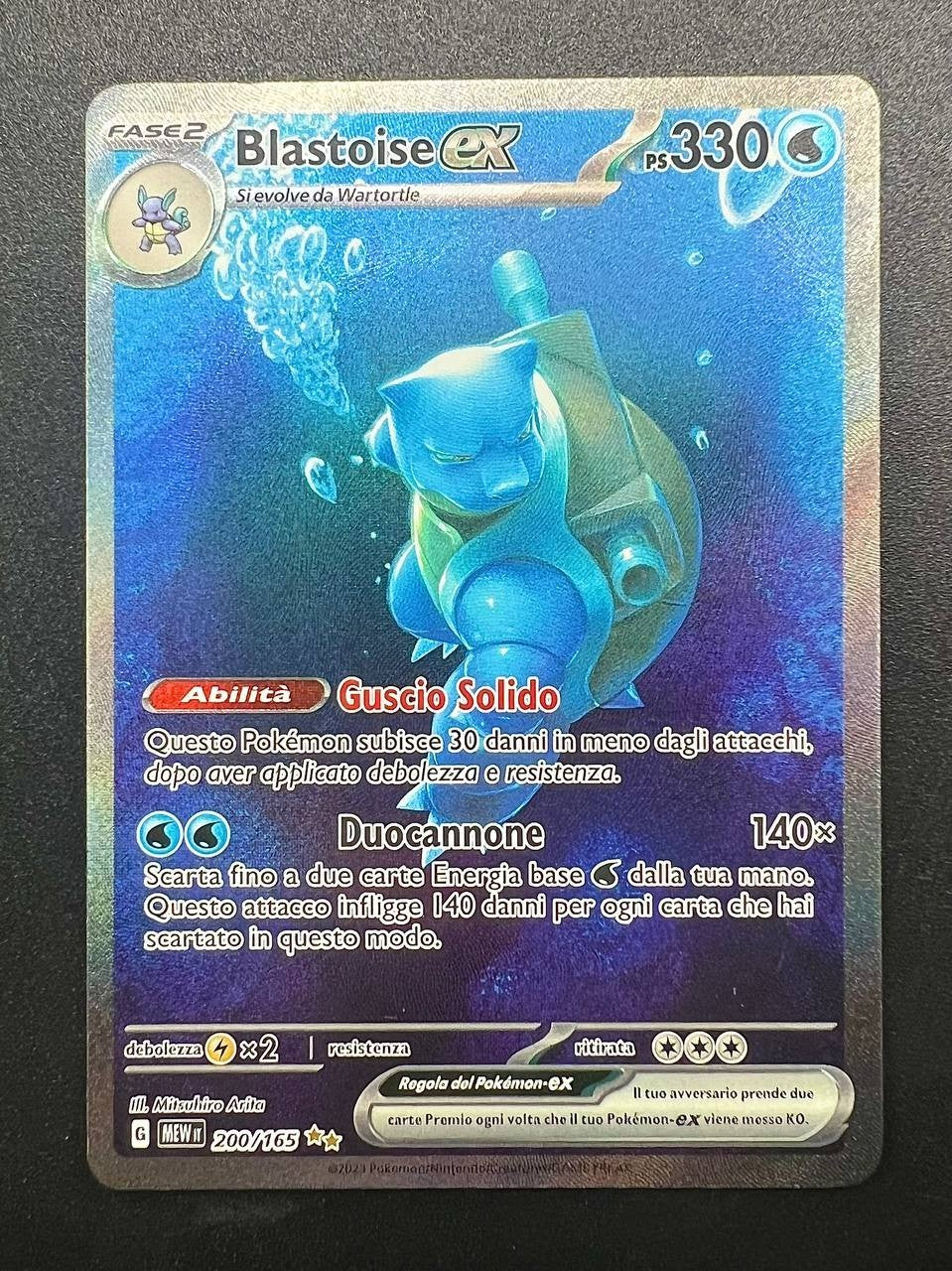 Pokemon Blastoise ex MEW 200/165 Scarlatto Violetto 151 Italiano Near mint Holo