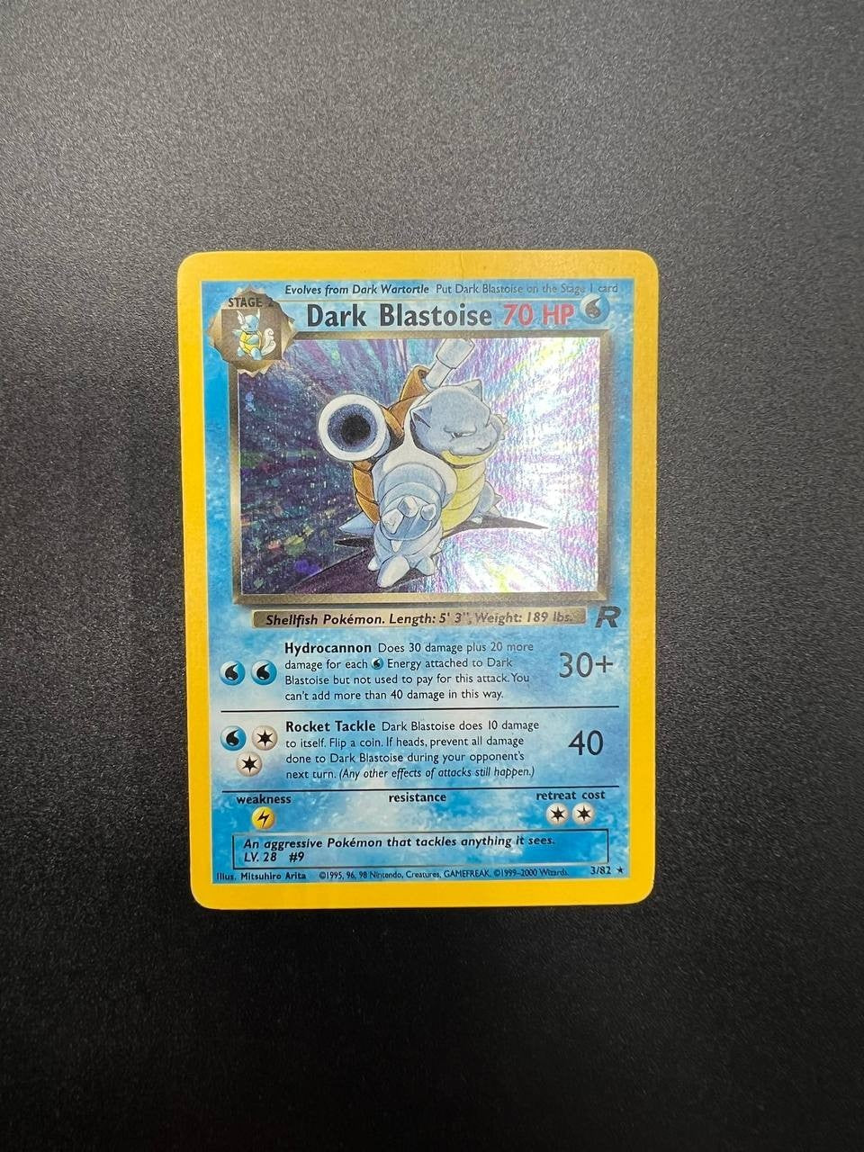 Carte Pokemon Dark Blastoise TR3/82 set Holo team rocket inglese condizioni good