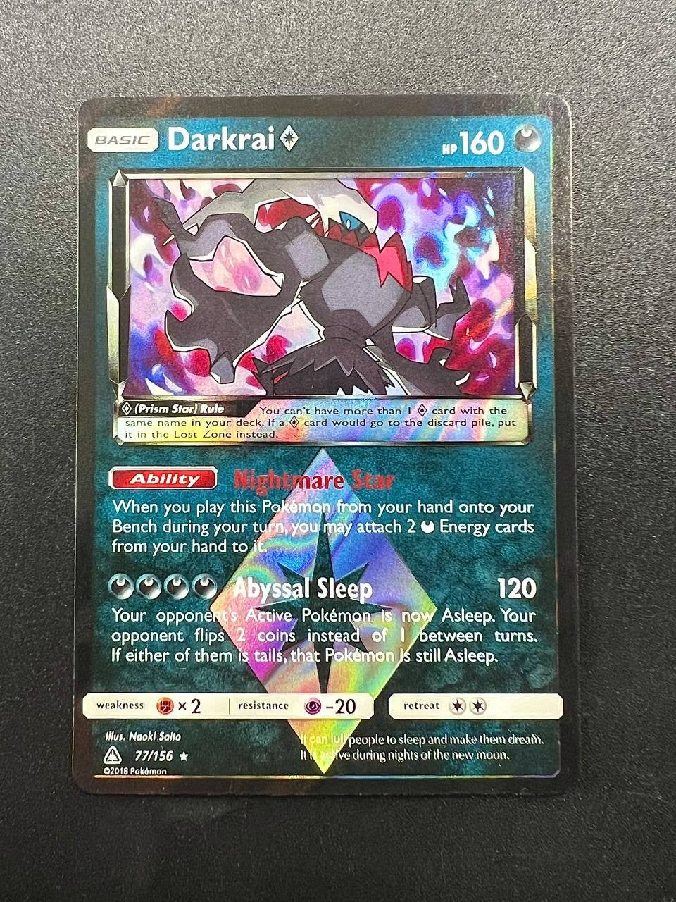 Carta Pokemon Darkrai Prism Star 77/156 UPR Prism star Inglese Holo Excellent