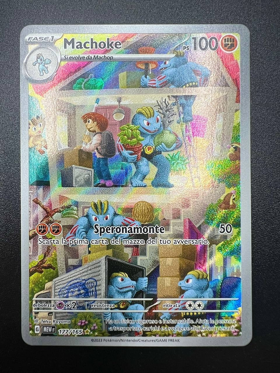 Carta pokemon Machoke 177/165 MEW set 151 Italiano Holo Near Mint