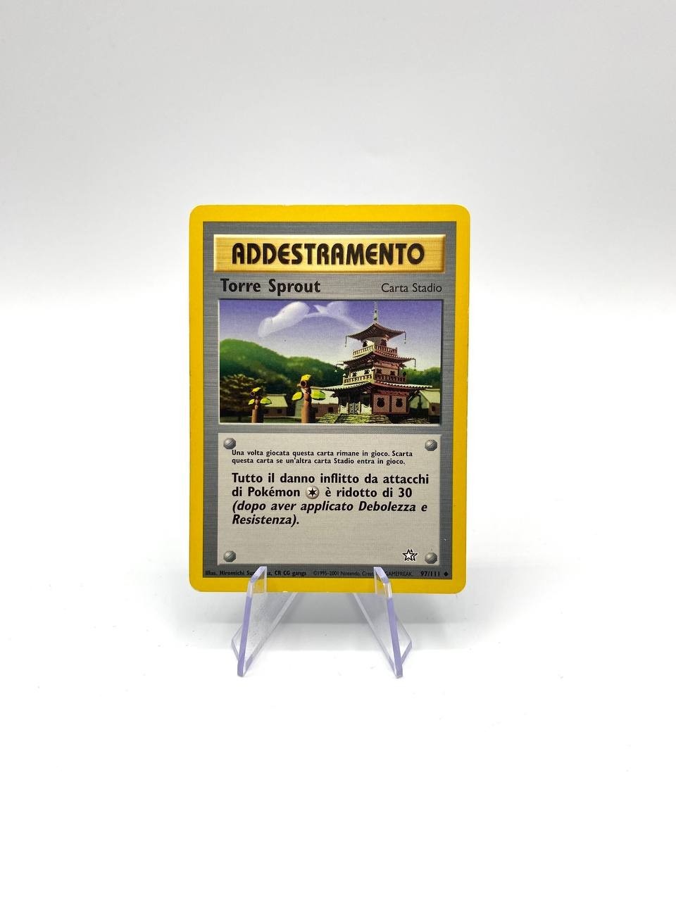Carta pokemon Sprout Tower 97/111 Stadium card set Neo Genesis Poor Inglese