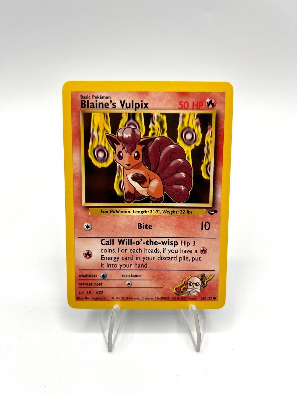Carta Pokemon Blaine's Vulpix 66/132 set Gym Challenge Inglese No Holo Vintage