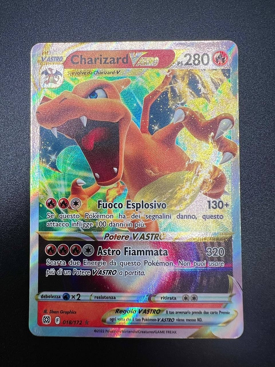 carta Pokemon Charizard VAstro 018/172 Astri Lucenti Italiano Near Mint